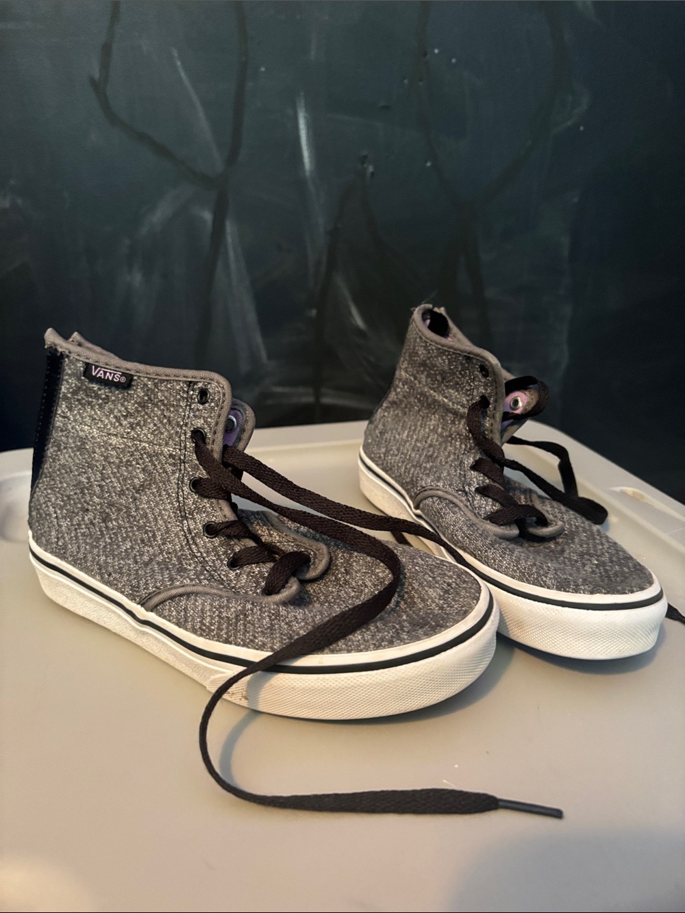 Vans Kids Gray High-Top Canvas Sneakers